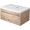 Тумба с раковиной Uperwood Eva 3930313471 подвесная, выдвижной ящик, крафт табачный, 75 см фото 2