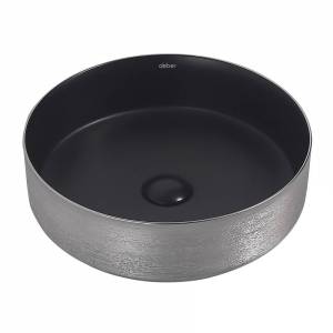 Раковина Abber Bequem AC2109BS 40 см, черная матовая с серебром