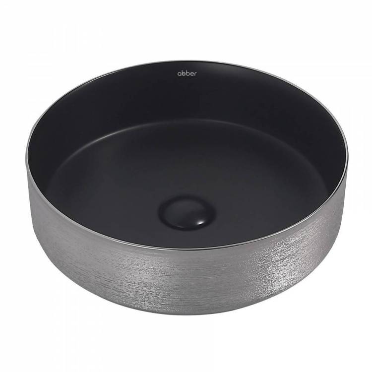 Раковина Abber Bequem AC2109BS 40 см, черная матовая с серебром
