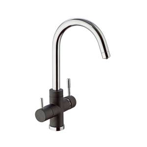 Смеситель для кухни Paini Cox 7844643CR3V11L2KM на 3 воды, METALLIC BLACK