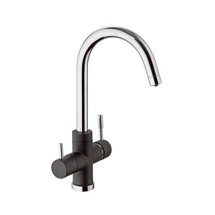 Смеситель для кухни Paini Cox 7844643CR3V11L2KM на 3 воды, METALLIC BLACK