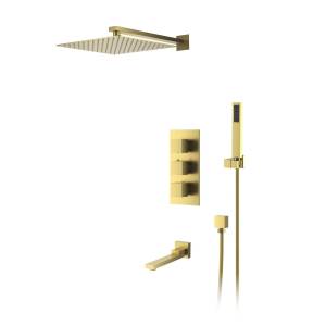 Душевая система D&K Bayern.Liszt DA2515607A04 золотая матовая, встраиваемая, с термостатом, с изливом