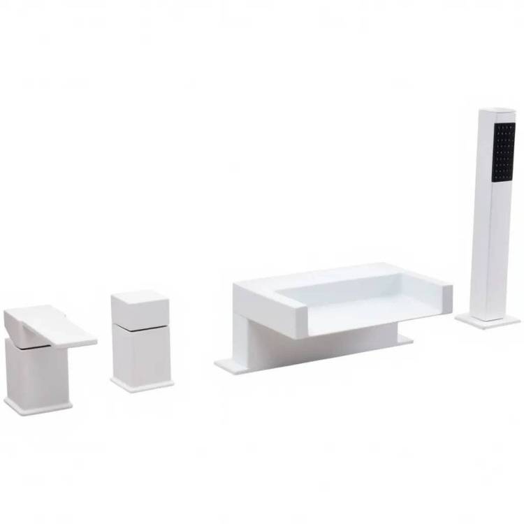 Смеситель Remer Qubika Cascata QC06BO белый матовый