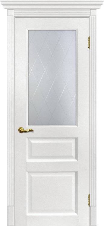 Межкомнатная дверь экошпон Мариам Тоскана-2, остекленная, пломбир 800x2000