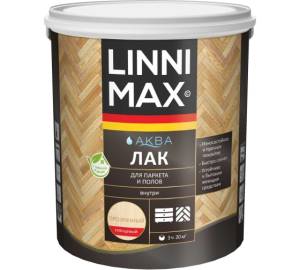 Лак акриловый для паркета и полов Linnimax Аква глянцевый прозрачный 2.5 л