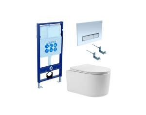 Комплект Aquatek Мия SET AQUATEK МИЯ 4в1 инсталляция с клавишей + унитаз с сиденьем микролифт
