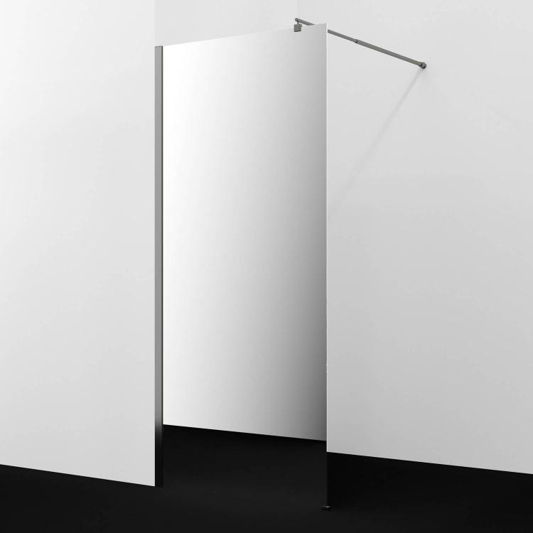 Душевая перегородка Wasserkraft Rur 30W44GR-MR профиль графит, стекло зеркальное, 100x120x200