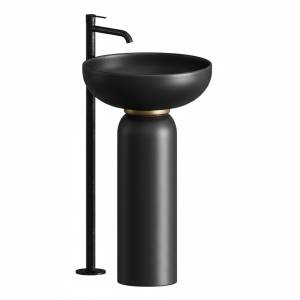 Раковина с пьедесталом ArtCeram Jolie 50 см, черная матовая