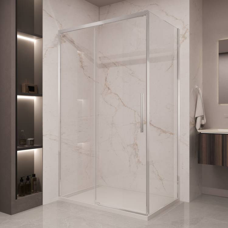 Душевой уголок Vincea Stella VSR-1ST8011CL профиль хром, стекло прозрачное, 110x80x200