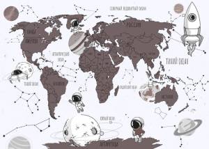 3D Фотообои Artegrafico «Космическая карта на белом» CM-020 канвас