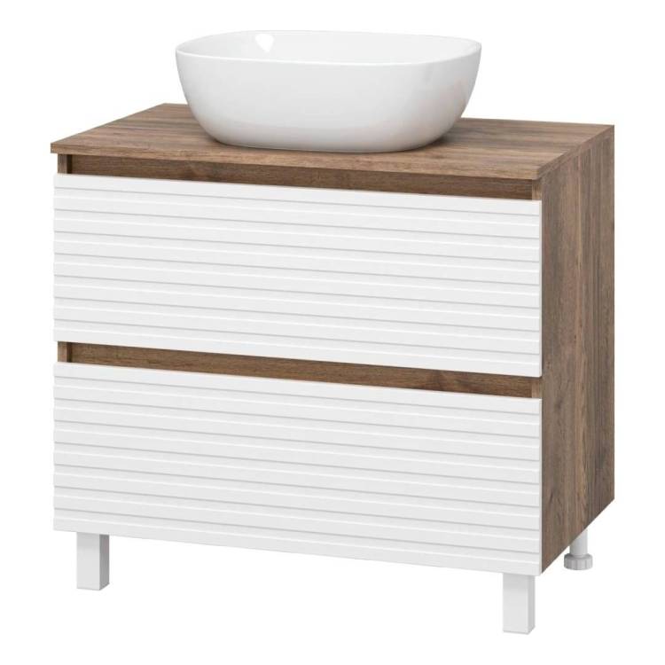 Тумба с раковиной Brevita Dakota - 80 Дуб Гала, Белый 62x80x48