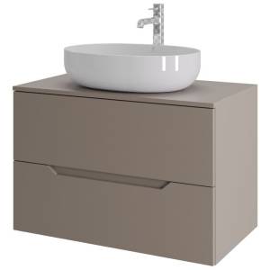 Тумба с раковиной Orange Line Li-80TuLMDF+B05-520W латте матовый, 80.5 см