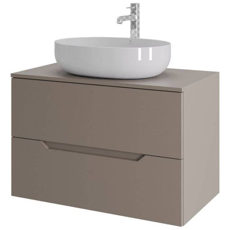 Тумба с раковиной Orange Line Li-80TuLMDF+B05-520W латте матовый, 80.5 см