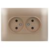Розетка 2-местная с защитными шторками IEK Skandy SK-R23-10-K98-F песочный фото 2