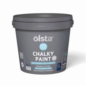 Краска-грунт для мебели, стен и дверей Olsta Chalky Paint база A белый 0.9л