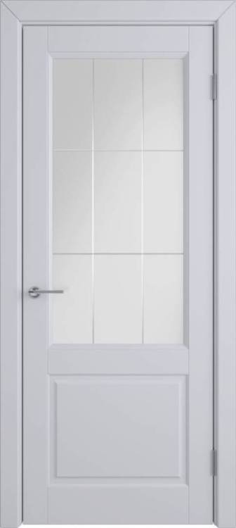 Межкомнатная дверь Владимирская Фабрика Дверей Dorren Cotton стекло Crystal Cloud 700x2000