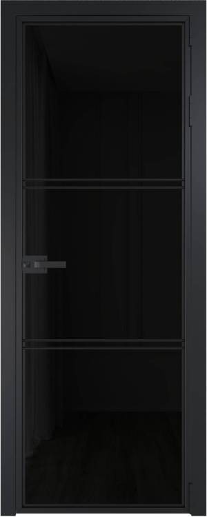 Межкомнатная дверь Profil Doors 3 AX цвет профиля Черный, стекло безопасное 6 мм черный триплекс 600x2000