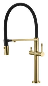 Смеситель для кухни Boheme Uno 115-MG matt gold, c краном для питьевой воды