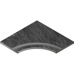 Бортик Italon Материя X2 620090000408 Титанио С Выемкой Угловый Закругленный 30 60x60