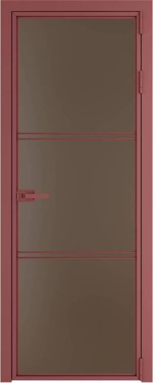 Межкомнатная дверь Profil Doors 3 AX цвет профиля Красный антрацит, стекло безопасное 6 мм монохром гляссе 700x2000