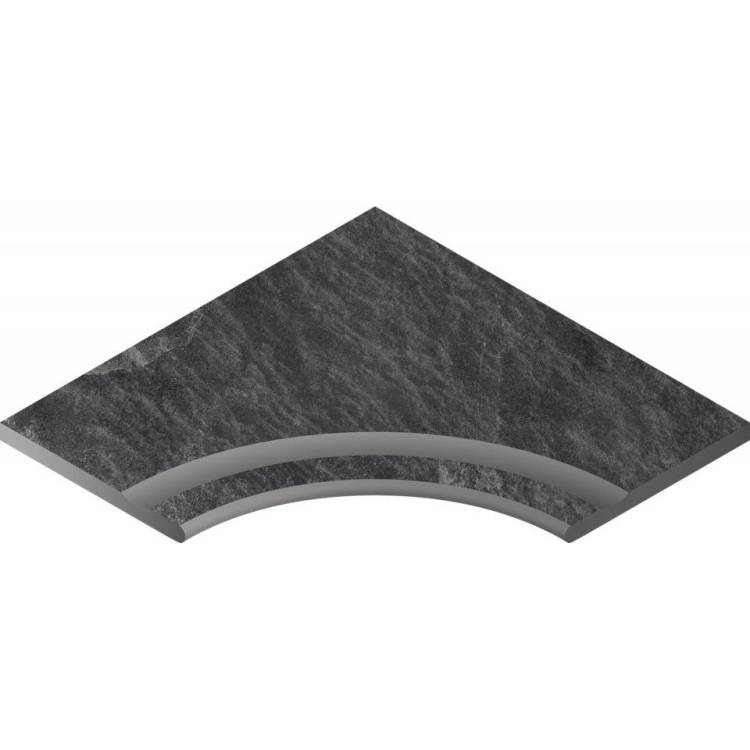 Бортик Italon Материя X2 620090000408 Титанио С Выемкой Угловый Закругленный 30 60x60