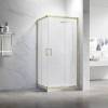 Душевой уголок Veconi Rovigo профиль золото брашинг, стекло прозрачное, 80x80x190