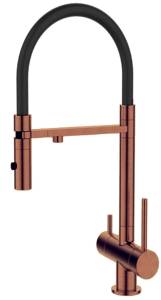 Смеситель для кухни DQ Kitchen DA1462502Rose с подключением к фильтру, гибкий излив, розовое золото