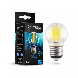 Лампа светодиодная Voltega Crystal E27 6.5W 4000K прозрачная VG10-G45E27cold9W-F 7139