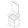 Тумба с раковиной Aquanet Nova 60 2 ящика, дуб рошелье фото 2