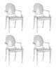 Набор из 4 стульев Stool Group Victoria Ghost XH-8072 transp X4 прозрачный, с подлокотниками