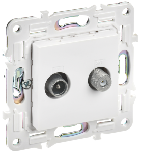 ТВ-розетка TV+SAT IEK Skandy SK-AF20-O-K01 арктический белый