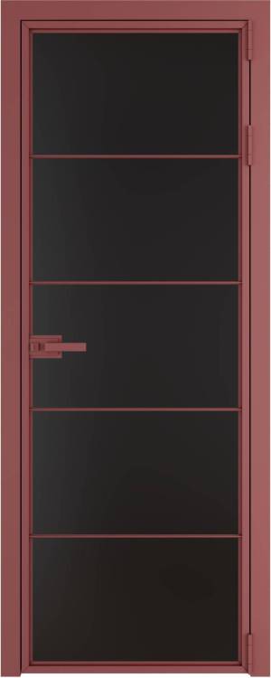 Межкомнатная дверь Profil Doors 5 AX цвет профиля Красный антрацит, стекло безопасное 6 мм монохром черный 800x2000