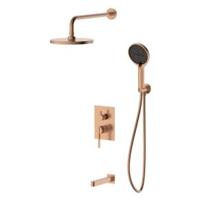 Душевой комплект DQ Bonn DA1705633 встраиваемый с изливом, брашированное розовое золото