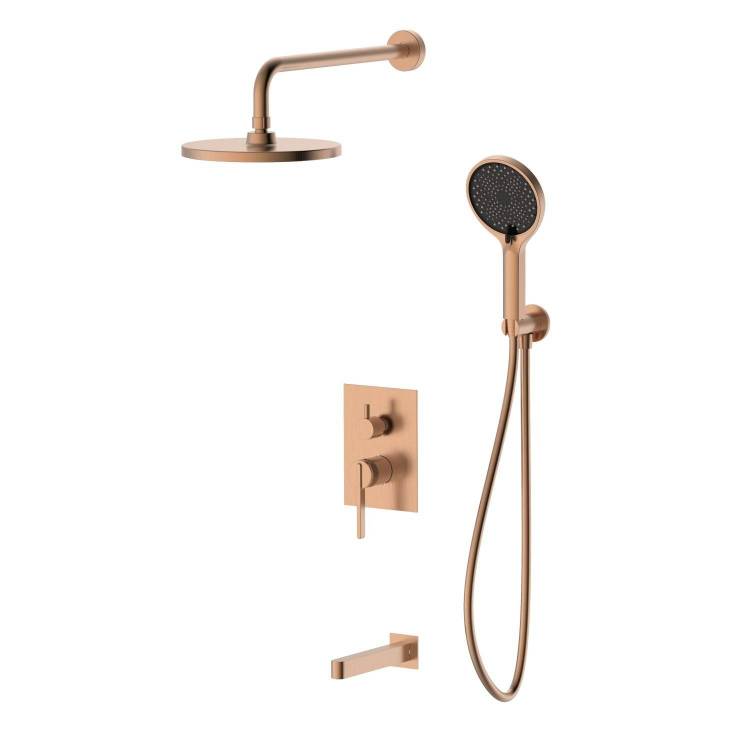Душевой комплект DQ Bonn DA1705633 встраиваемый с изливом, брашированное розовое золото