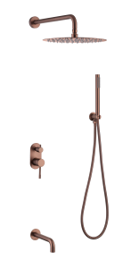 Душевой комплект Boheme Uno 464-2-CB с изливом, Copper Brushed