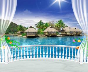 3D Фотообои Artegrafico «Вид с террасы Таиланд» TER006 песок