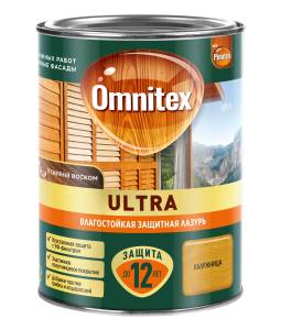 Пропитка декоративная для защиты древесины Omnitex Ultra AWB полуглянцевая калужница 0.9 л