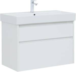 Тумба под раковину Aquanet Nova Lite 85 249936 белый глянец, 2 ящика