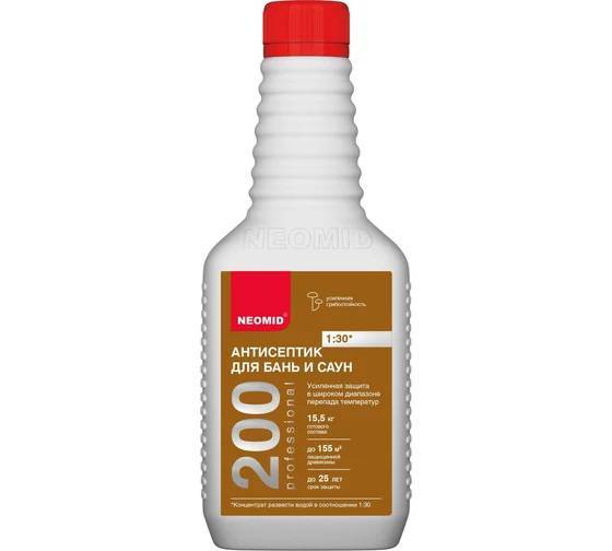 NEOMID 200 АНТИСЕПТИК для бань и саун, защита до 25 лет, концентрат 1:30 (0,5л)