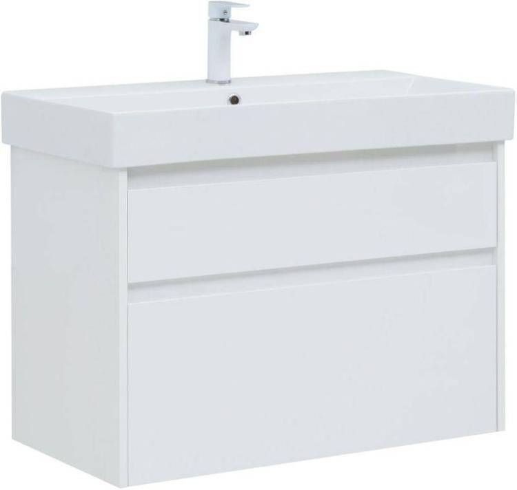 Тумба под раковину Aquanet Nova Lite 85 249936 белый глянец, 2 ящика