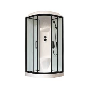 Душевая кабина Royal Bath RB 100HK6-WT-BL профиль черный, стекло прозрачное, 100x100x217