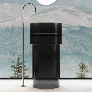 Раковина Abber Kristall AT2701Onyx-H напольная, прозрачная, 45 см