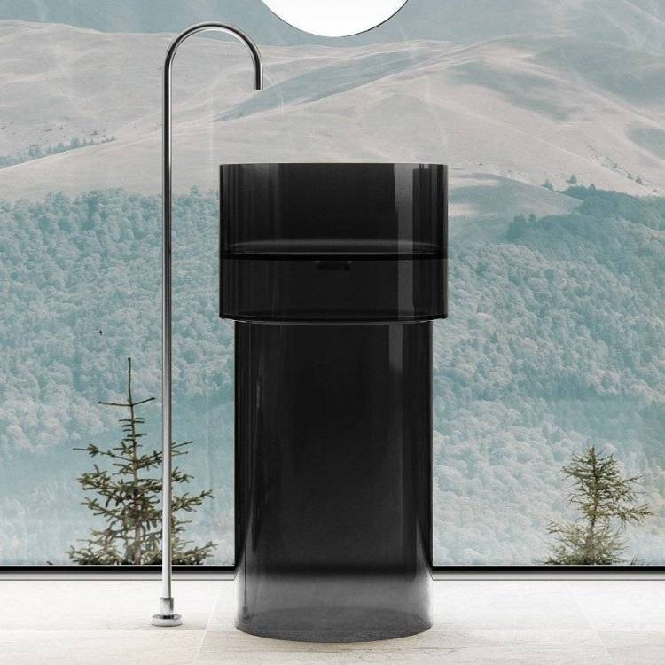 Раковина Abber Kristall AT2701Onyx-H напольная, прозрачная, 45 см