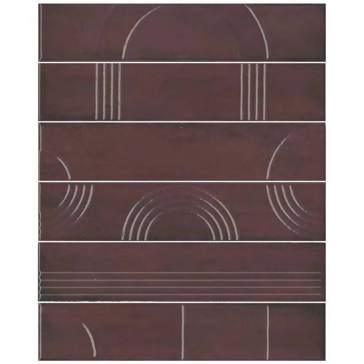 Панно Kerama Marazzi Мажорель KMP3STA006RN6X Бордовый Глянцевый 28.5x36