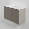 Тумба с раковиной La Fenice Terra Twin Cappuccino NFNC-01-TER-C-100-2-3-100 бежевая матовая, 100 см