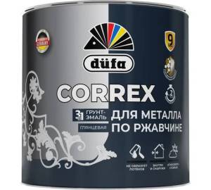 Грунт-эмаль по ржавчине гладкая Dufa Correx 3 в 1 RAL 3005 винно-красная 2 л