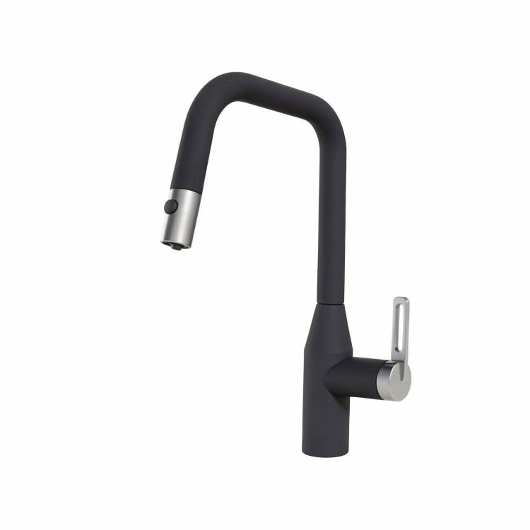 Смеситель для кухни Granula GR-8171 графит, с выдвижным изливом