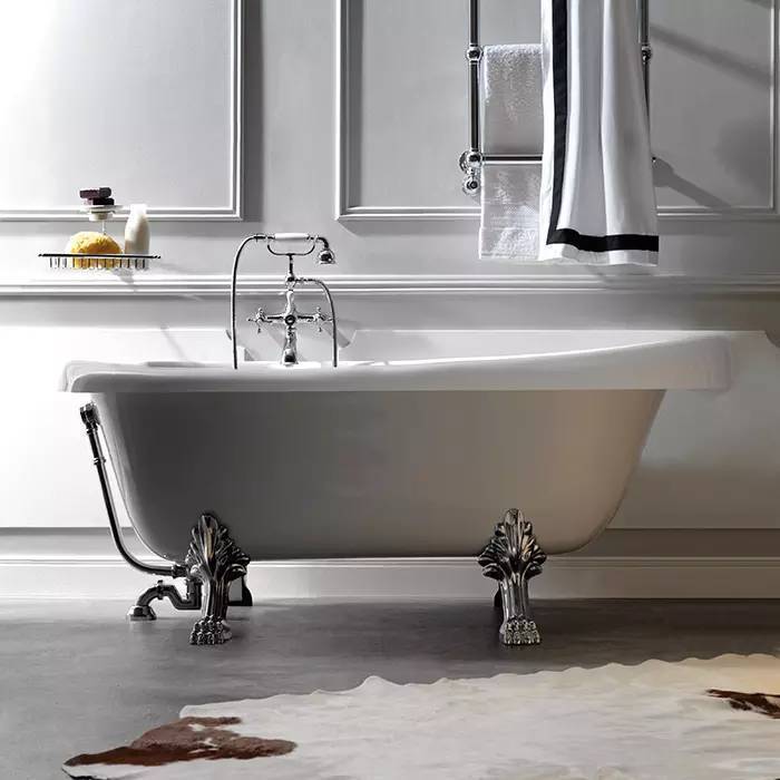 Ванна из искусственного камня Kerasan Retro 105590 170x77 с ножками, со сливом-переливом