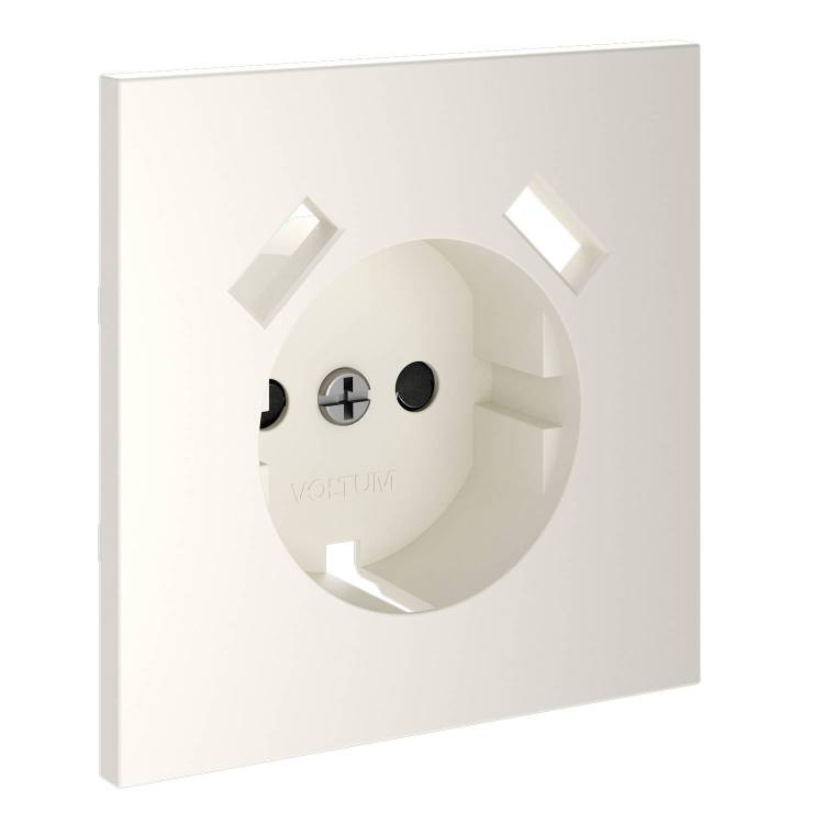 Лицевая панель для розетки с заземлением, шторками и USB Type A+A Voltum S70 VLS000913 хлопок