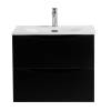 Тумба с раковиной BelBagno MARINO-CER-N-600-2C-SO-NL-P подвесная, Nero Lucido, 51.6x61x46